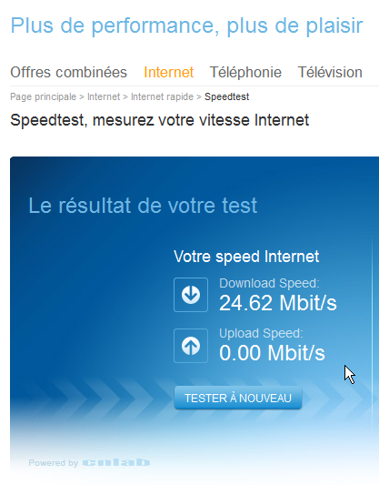 Speed-test UPC-Cablecom 13h04